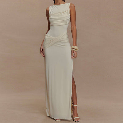 Livia - Draped dress with slit