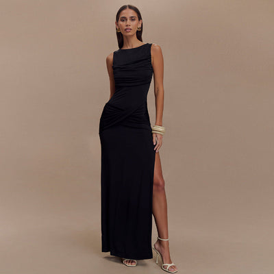 Livia - Draped dress with slit