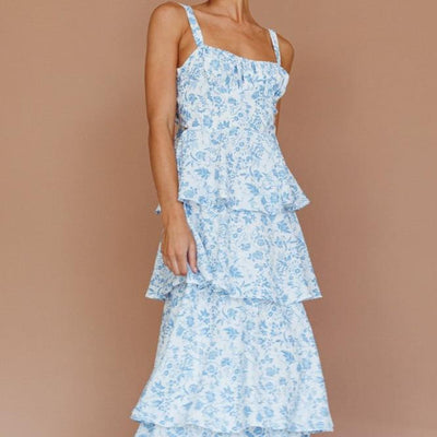 Lovisa - Layered maxi dress with floral print and straps