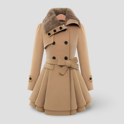 Hanna™ – Elegant Trenchcoat med Vegansk Päls