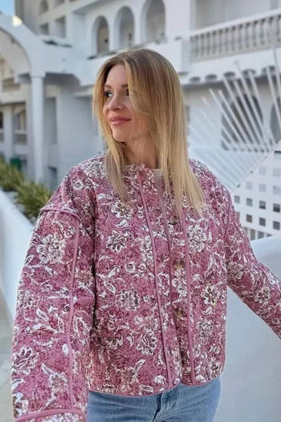 Felicia - Blommig quiltad jacka