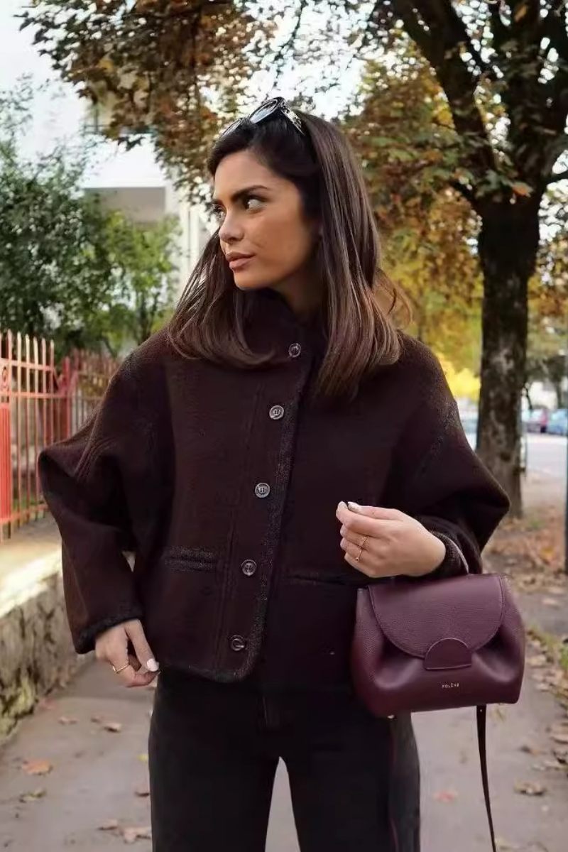 Daniela - Oversized button-down jacka med framfickor