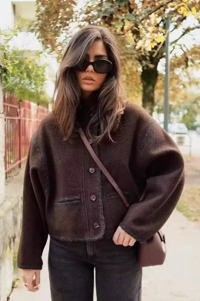 Daniela - Oversized button-down jacka med framfickor