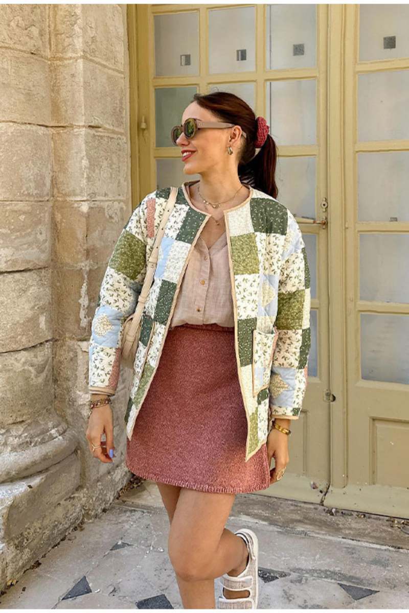 Juliette - Quiltad patchworkjacka med sidofickor
