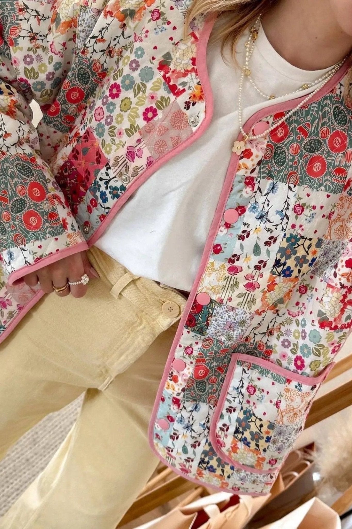 Birgitta - Co-ord set i färgglatt lapptäcke