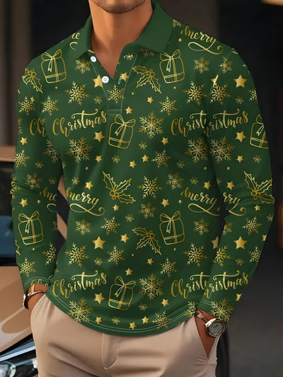 Oliver™ - Herrpolo med Jultryck