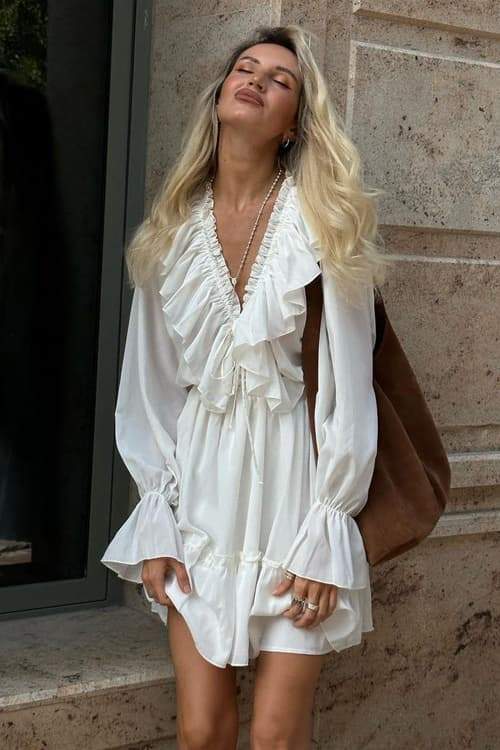 Paula - Elegant midiklänning med ränder