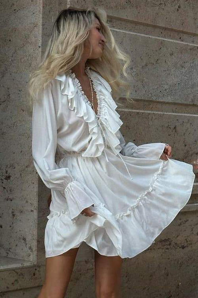 Paula - Elegant midiklänning med ränder